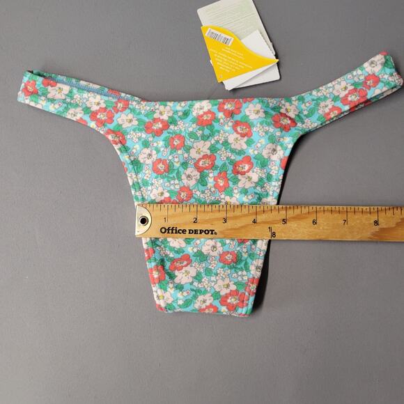 Agua Doce Brazilin Cheeky Bikini Swimsuit Womens M Blue Floral Underwire Padded - Picture 12 of 16